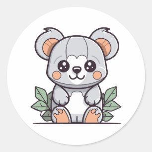 Sticker Rond Création de Koala Vector Magique Kawaii