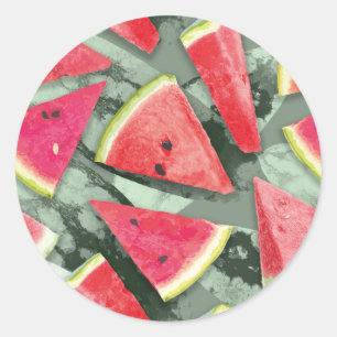 Sticker Rond Création de motif de pastèque 4