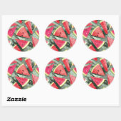 Sticker Rond Création de motif de pastèque 4 (Feuille)