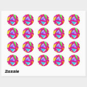 Sticker Rond Création de motif de pastèque 9 (Feuille)