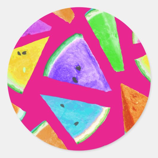 Sticker Rond Création de motif de pastèque 9 (Devant)