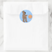 Sticker Rond Création drôle de basketball (Sac)