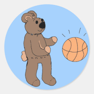 Sticker Rond Création drôle de basketball