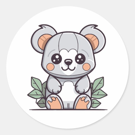 Sticker Rond Création Kawaii Magic Koala Vector (Devant)