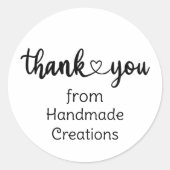 Sticker Rond Créations artisanales Merci Coeur (Devant)
