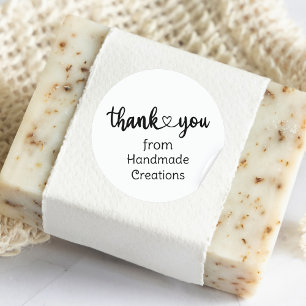 Sticker Rond Créations artisanales Merci Coeur