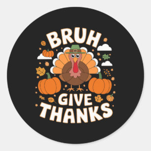 Sticker Rond Créations de dindes de Thanksgiving hilarantes de