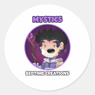 Sticker Rond Créations de l'heure du coucher Mystics Autocollan
