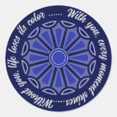 Sticker Rond Creative simple colour flower gift mom dad sister  (Devant)