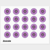 Sticker Rond Créativité Mandala Bonita rose violet (Feuille)