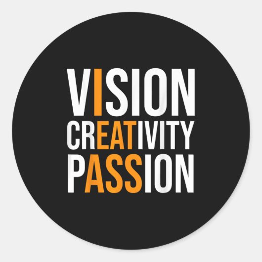 Sticker Rond Creativity On Shirt Sarcastic Funny Motivation  (Devant)