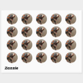 Sticker Rond Créature de rat monstre (Feuille)