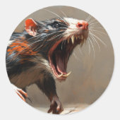 Sticker Rond Créature de rat monstre (Devant)