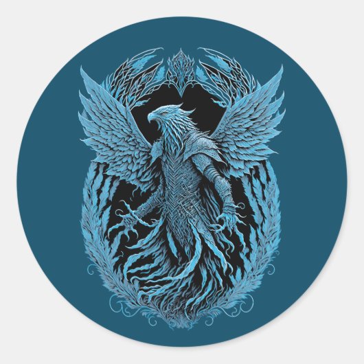 Sticker Rond Créature Imaginaire | Aigle médiéval (Devant)