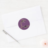 Sticker Rond Créature Imaginaire rose pourpre (Enveloppe)