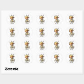 Sticker Rond Créature mutante drôle (Feuille)
