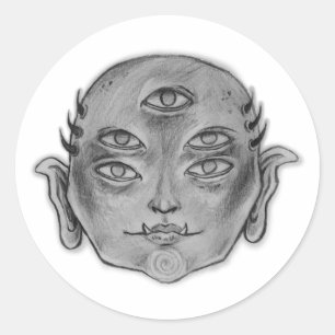 Sticker Rond Créature mystique Hannya