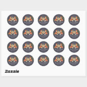 Sticker Rond Créatures animales boisées, renard n vignes Mariag (Feuille)