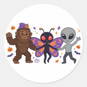 Sticker Rond Créatures Cryptides Danseuses — Set d'autocollants