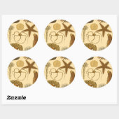 Sticker Rond Créatures sous-marines (Feuille)