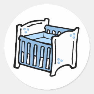 Sticker Rond crèche bleue