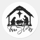 Sticker Rond Crèche religieuse de Noël (Devant)