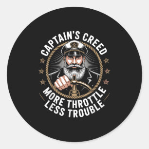 Sticker Rond Credo des capitaines Plus d'accélérateur, moins d'