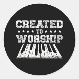 Sticker Rond Créé Pour Adorer Piano Player Christian