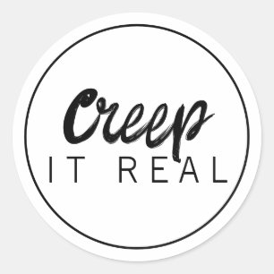 Sticker Rond Creep It Real Halloween