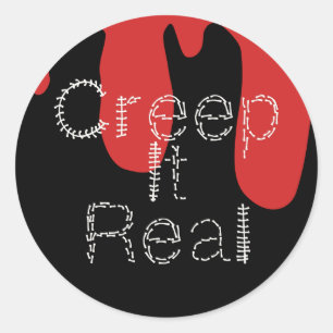 Sticker Rond Creep it Real Main Drag Police Blood Halloween