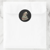 Sticker Rond Creepy Cute Kawaii Skeleton Christmas Tree Skull B (Sac)