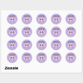 Sticker Rond Creepy Cute Pink Bunny Pastel Goth Lavender (Feuille)