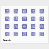 Sticker Rond Créer un code QR scannable | Bleu foncé modifiable (Feuille)