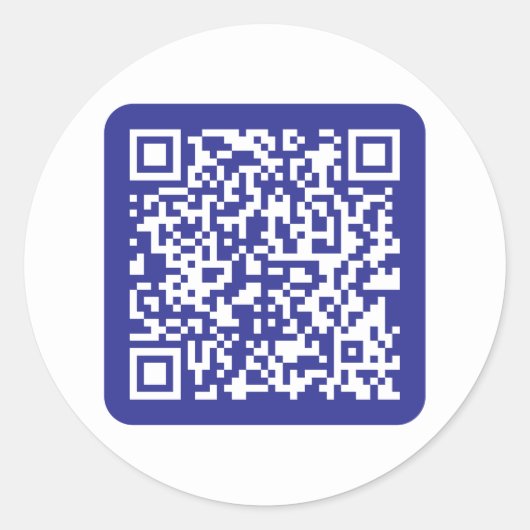 Sticker Rond Créer un code QR scannable | Bleu foncé modifiable (Devant)