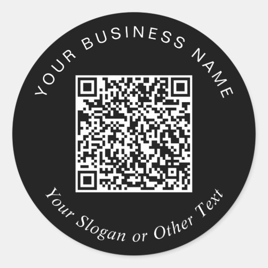 Sticker Rond Créer votre code QR promotionnel noir (Devant)
