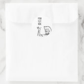 STICKER ROND CRÉEZ VOS PROPRES CADEAUX DE COWBOY RETRO (Sac)