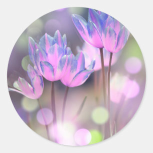 Sticker Rond Créez Vos Propres Fleurs De Printemps De Bokeh Per