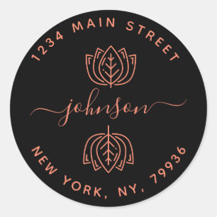 Sticker Rond Créez votre propre adresse de retour arrondie clas