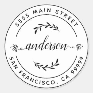 Sticker Rond Créez votre propre adresse de retour Classe ronde