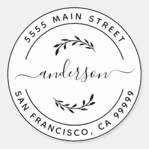 Sticker Rond Créez votre propre adresse de retour Classic Round