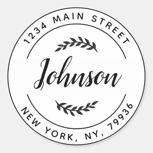 Sticker Rond Créez votre propre adresse de retour d'arrondi (Devant)