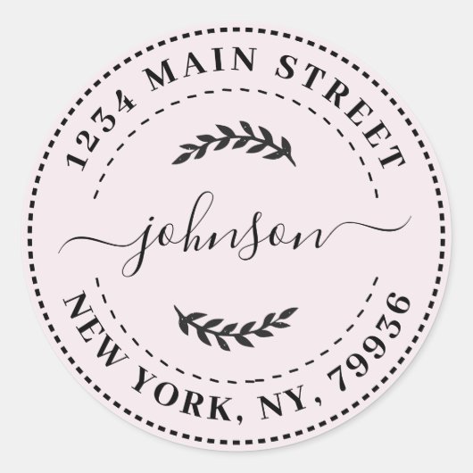 Sticker Rond Créez votre propre adresse de retour d'arrondi (Devant)