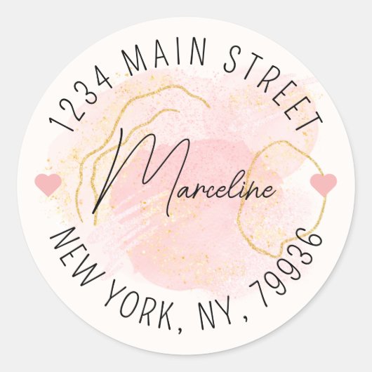 Sticker Rond Créez votre propre adresse de retour d'arrondi (Devant)