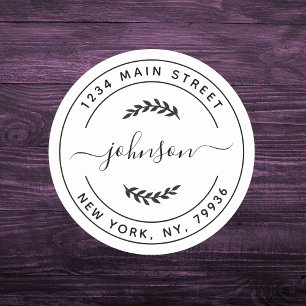 Sticker Rond Créez votre propre adresse de retour d'arrondi