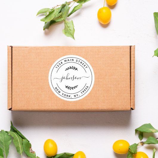 Sticker Rond Créez votre propre adresse de retour d'arrondi