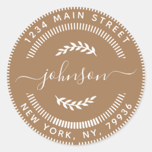 Sticker Rond Créez votre propre adresse de retour d'arrondi