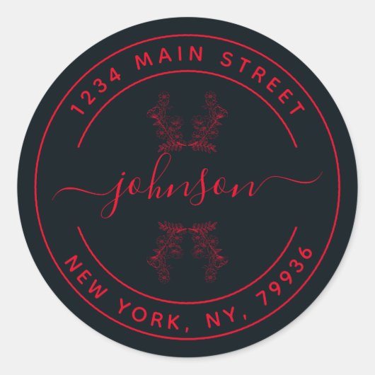 Sticker Rond Créez votre propre adresse de retour d'arrondi (Devant)