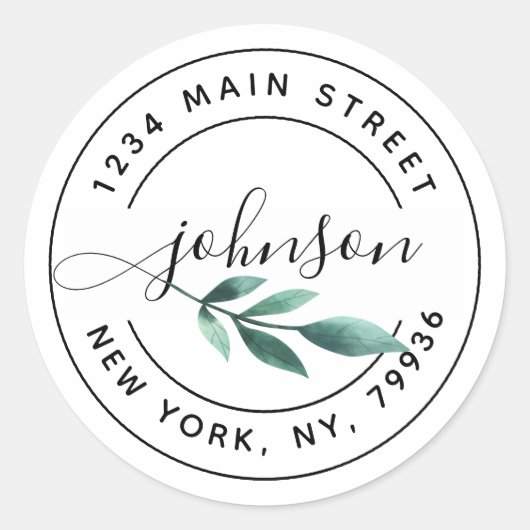 Sticker Rond Créez votre propre adresse de retour moderne (Devant)