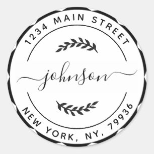 Sticker Rond Créez Votre Propre Adresse de Retour Rond