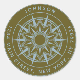 Sticker Rond Créez Votre Propre Adresse de Retour Rond